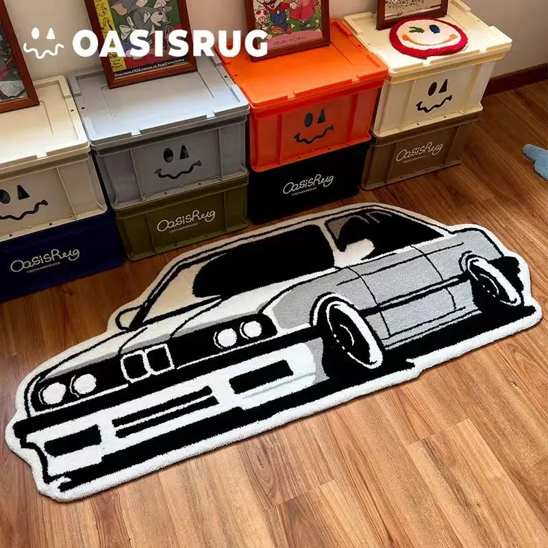 VIKAMA Fashion Car Carpet Bedroom Bedside Non-Slip Mat Living Room Sofa Coffee Table Mat Gaming Room Carpet Home Decoration