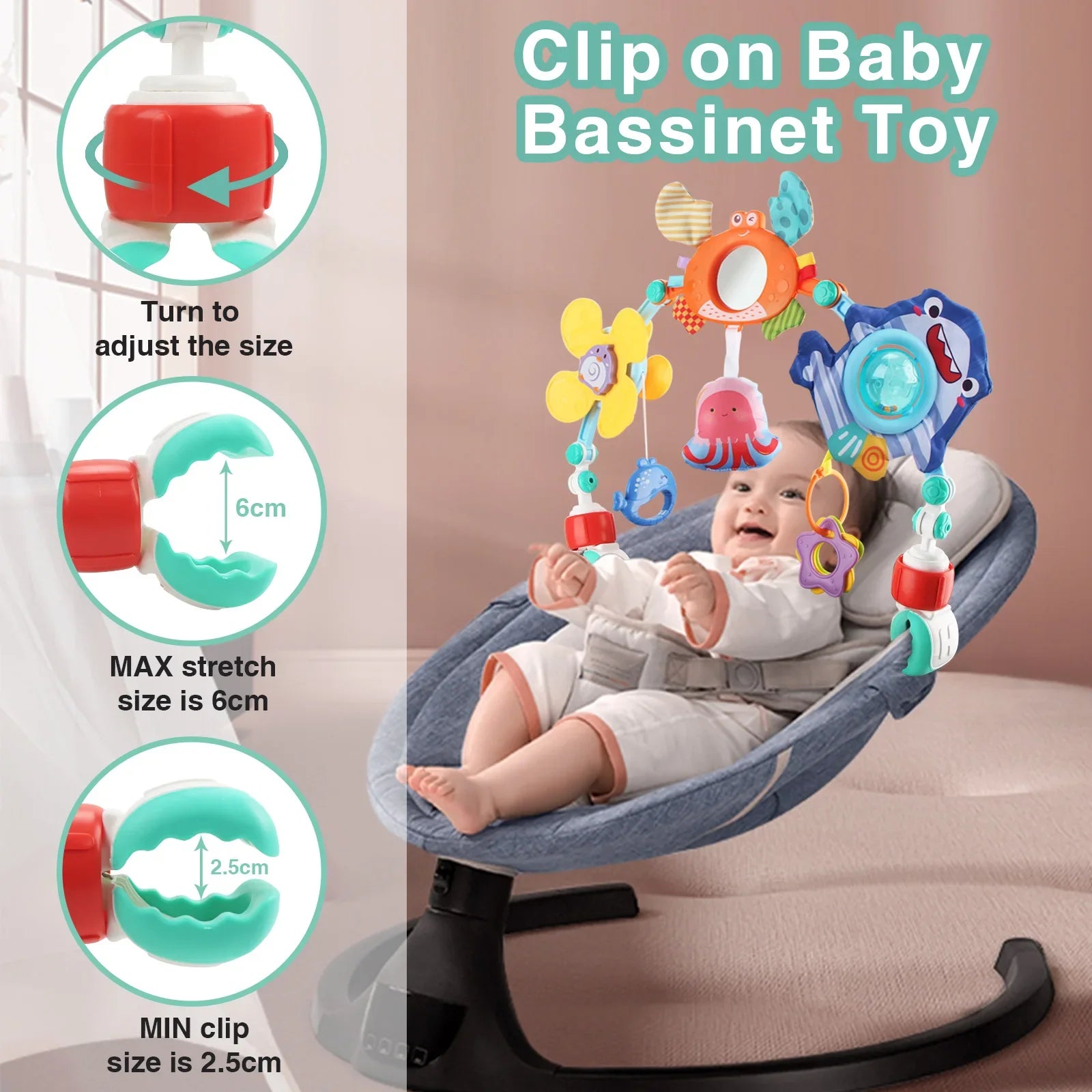Baby Stroller Arch Toys Pram Activity Arch Toys Bouncer Toy Fine Sensory Development Motor Skills Toys  Arch Baby Car Seat Toys