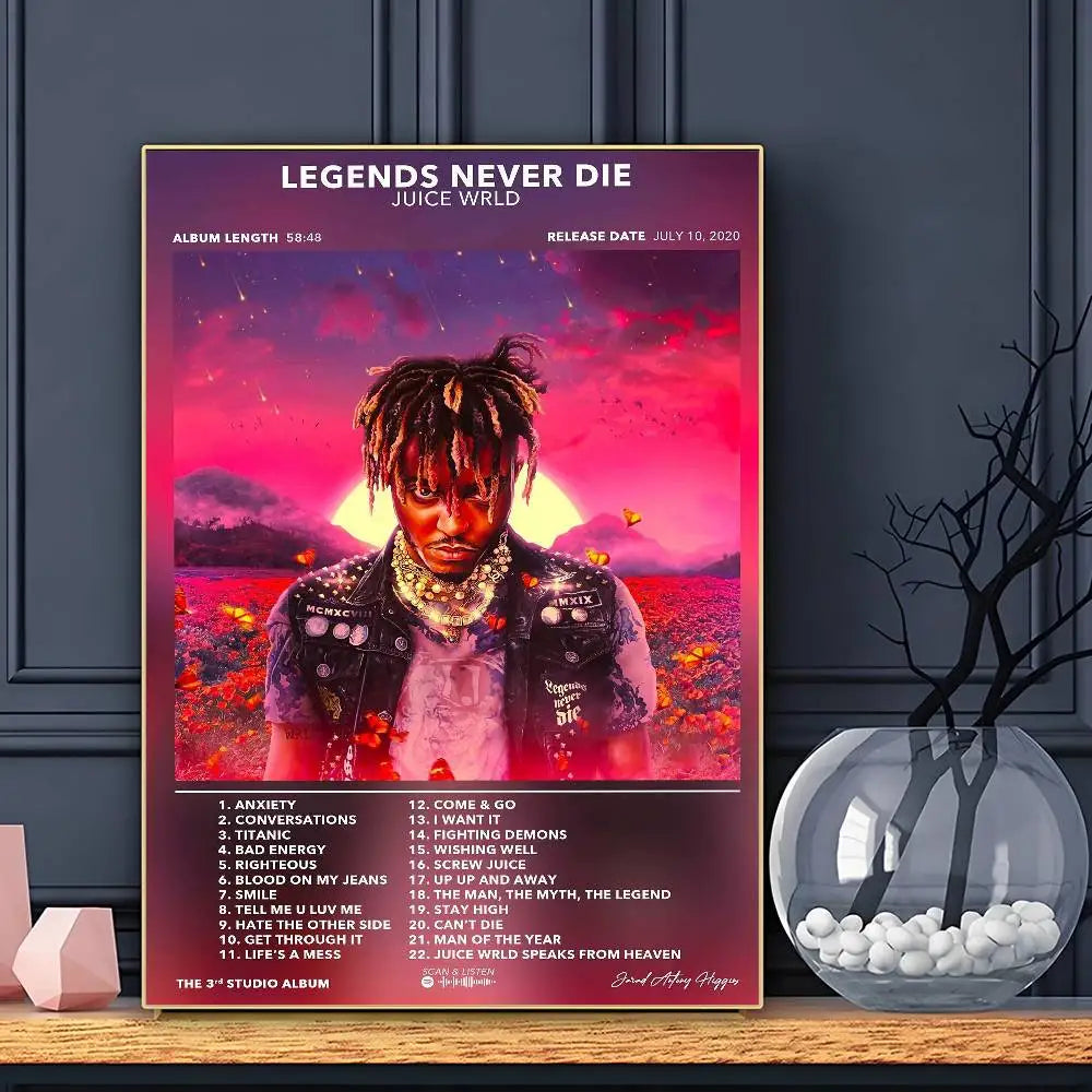 Rapper J-Juice W-WRLD Poster HD Art Sticky Wall Waterproof Home Living Room Bar Decoration