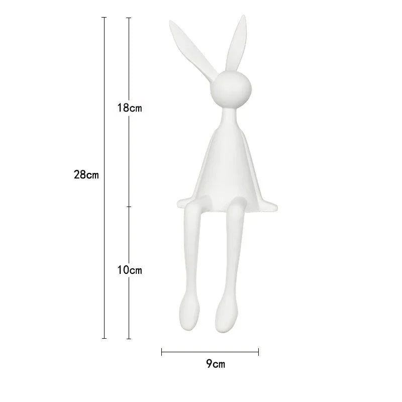 Creative Home Decor Rabbit Statue Abstract Art Sculpture Desk Living Room TV Cabinet Wine Cabinet Handicrafts Ornaments