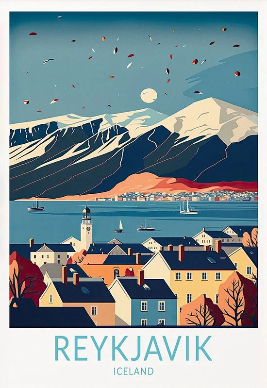 ICELAND Traveling Poster Iceland Reykjavík Kirkjufell Skaftafell Falls Landscape Canvas Painting Wall Pictures Traveling Decor