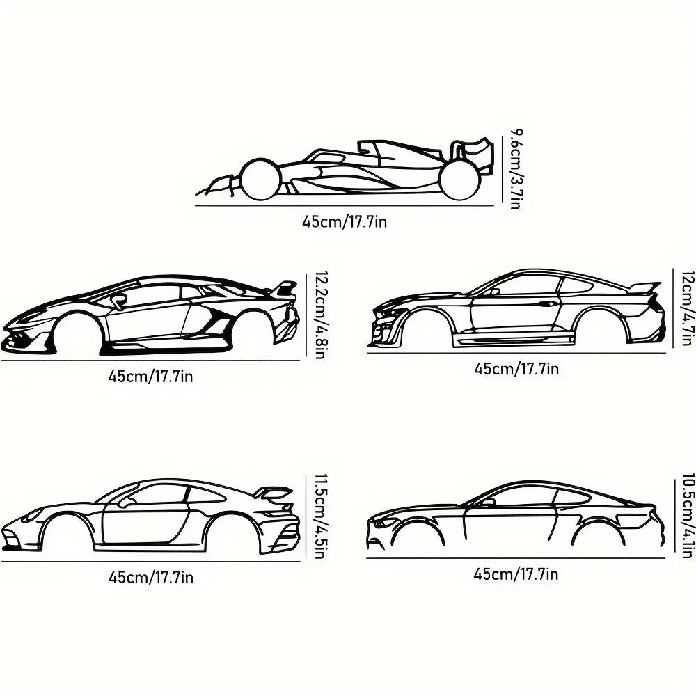 Decorative Hot Border Metal Line Art Designed Specifically for Passionate Automotive Aficionados Looking To Create Wall Displays