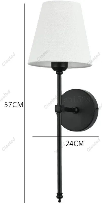Modern American Led Wall Lamp for Decor Bathroom Mirror Light Bedroom Corridor Stairs Cloth Lampshade Wall Sconce Room Decor