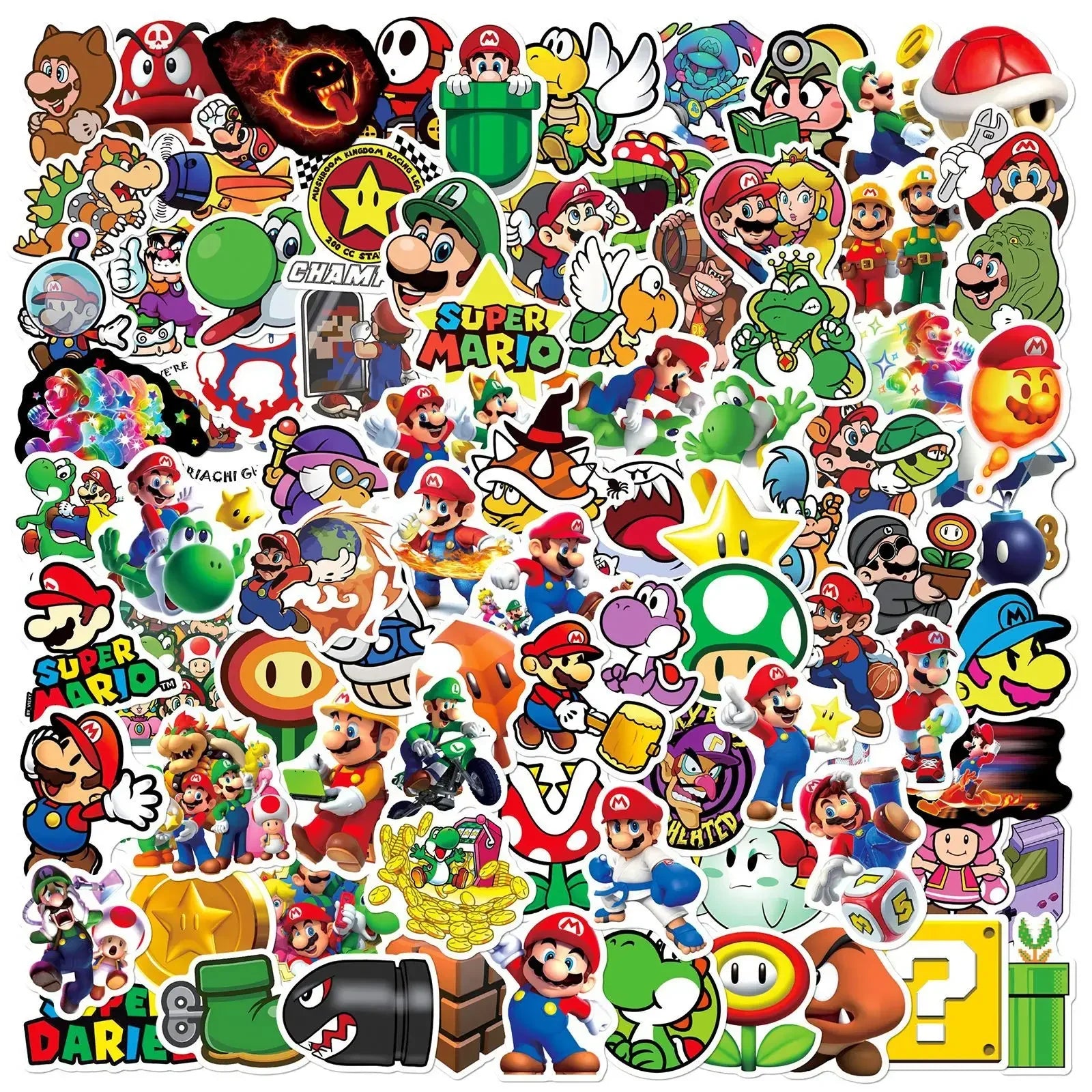100/200/300Pcs Cartoon Super Mario Game Stickers Laptop Notebook Skateboard Fridge Phone Waterproof Decal Sticker Kids Toys