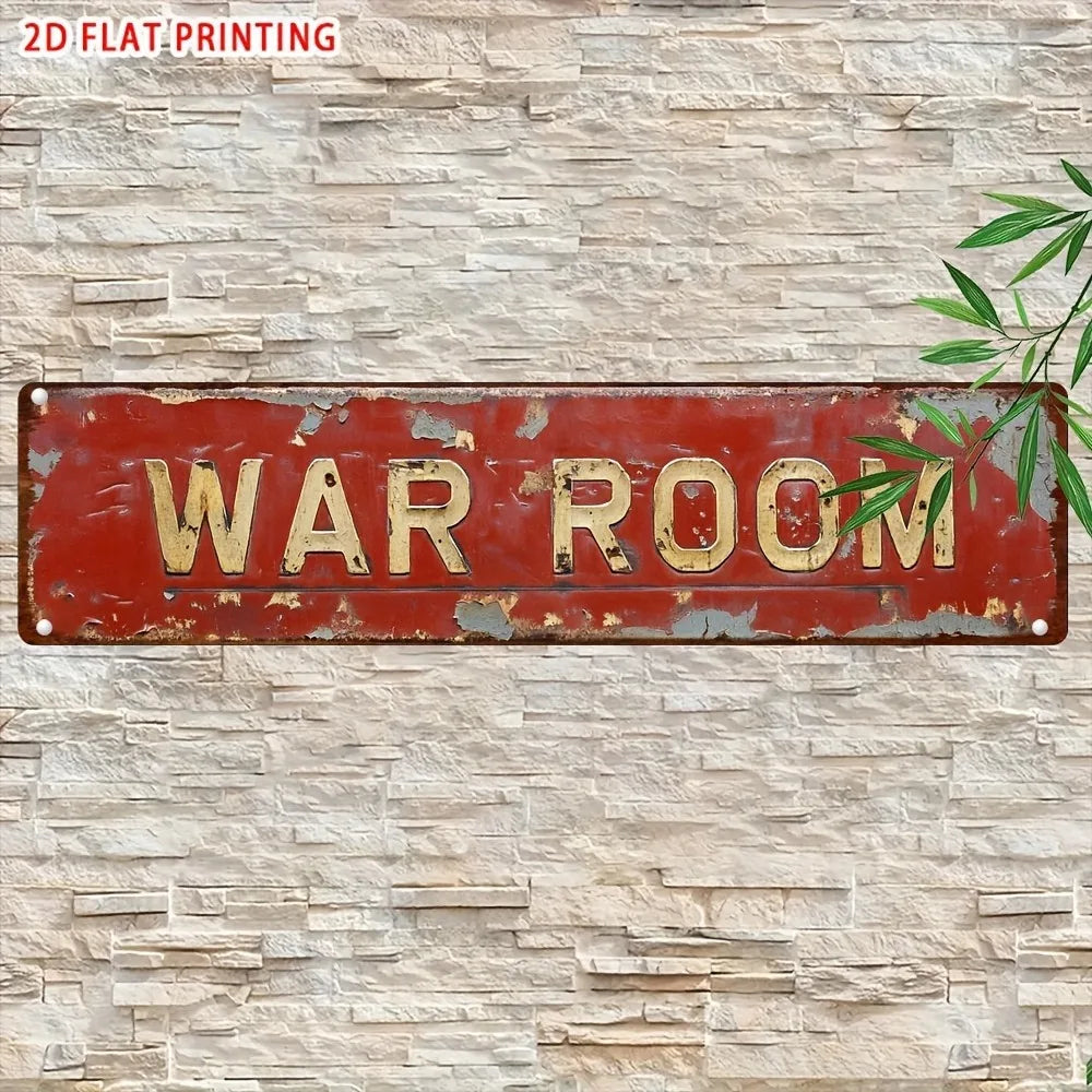 Retro War Room Metal Tin Sign - 4x16
