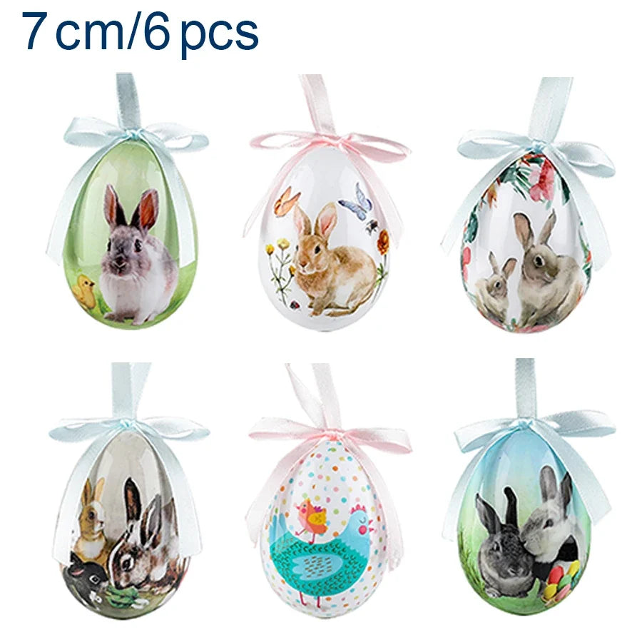 6 Pcs Easter Eggs Bunny Easter Decoration Basket 7 Cm Foam Eggs Home Decor Festoons Hen Party Room Deco Easter Decoration 2024