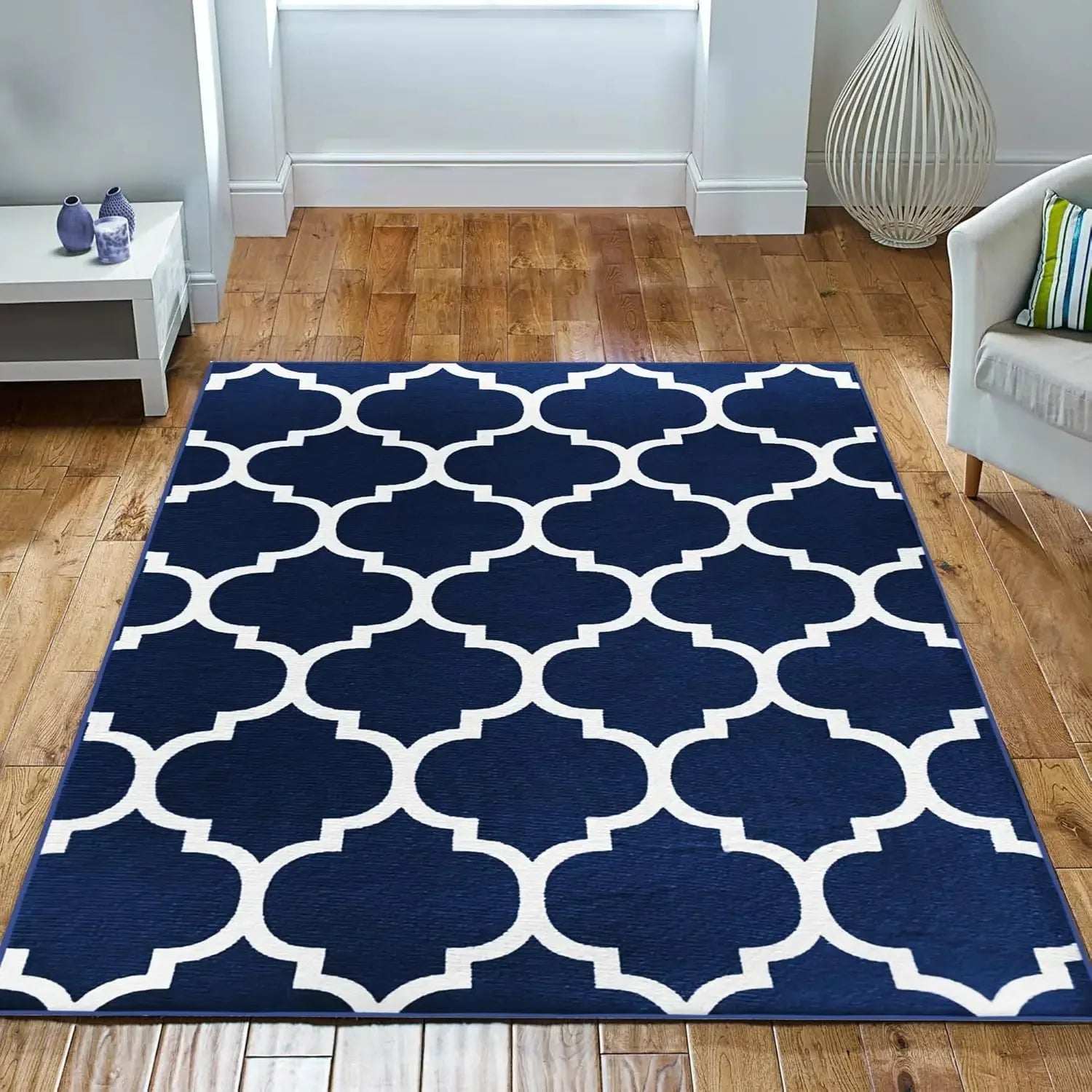VIKAMA Geometric Style Living Room Carpet, Durable And Slip-Resistant Sofa, Coffee Table Rug, Bedroom Floor Mat, Home Decoration
