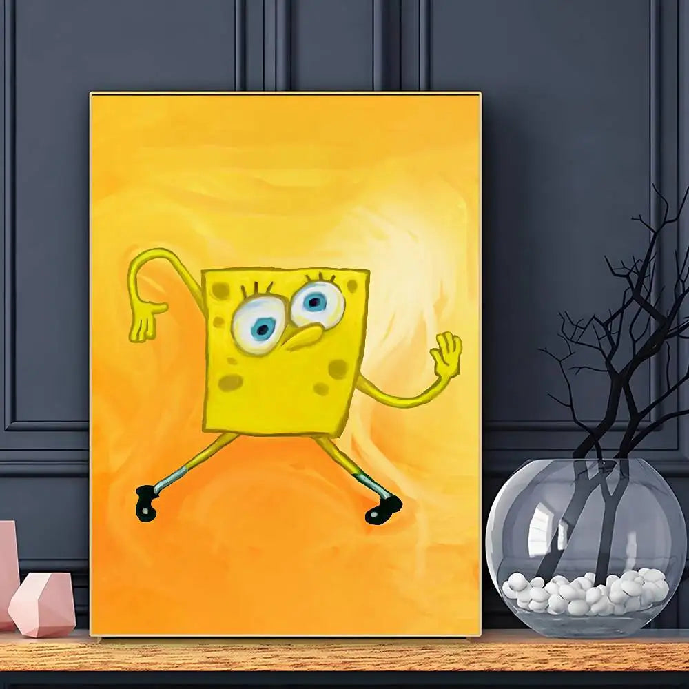 Monster Squid SquarePants Octopus Brother Poster Sticky Wall Art Printing Waterproof Home Living Bed Room Bar Aesthetic Decor
