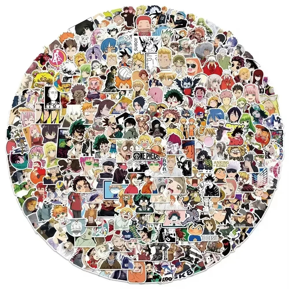 100/300Pcs Mixed Anime Stickers Cartoon Sticker Decals Laptop Motorcycle Luggage Phone Waterproof Sticker for Children Toy