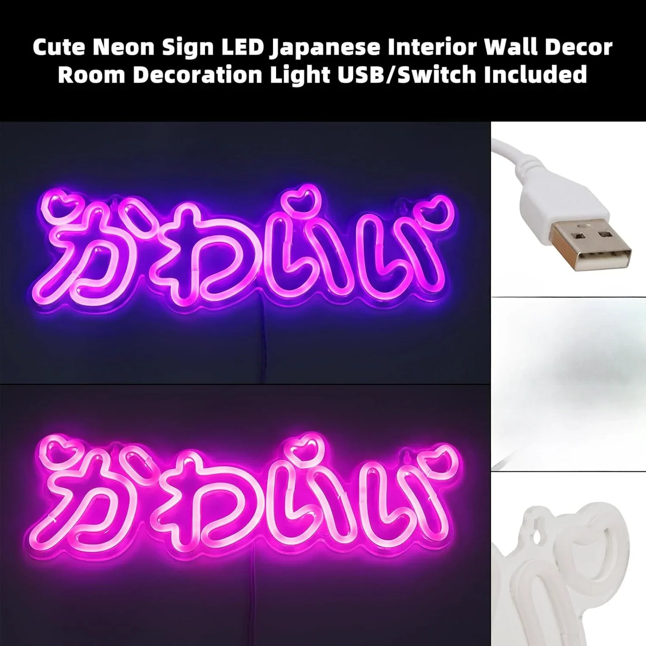 Cute Neon Sign LED Japanese Pink Neon Light Japanese Style Interior Neon for Girls Bedroom Bar Beauty Salon Decor Birthday Gift