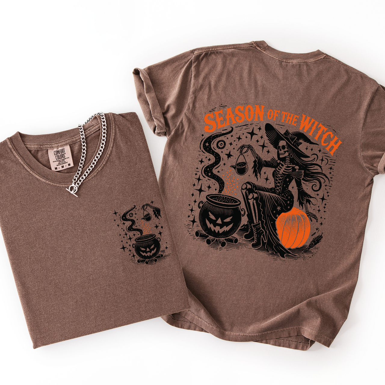 Season Of The Witch Halloween Front And Back Spooky Witching Hour Design For Halloween Season Comfort Colors Tee