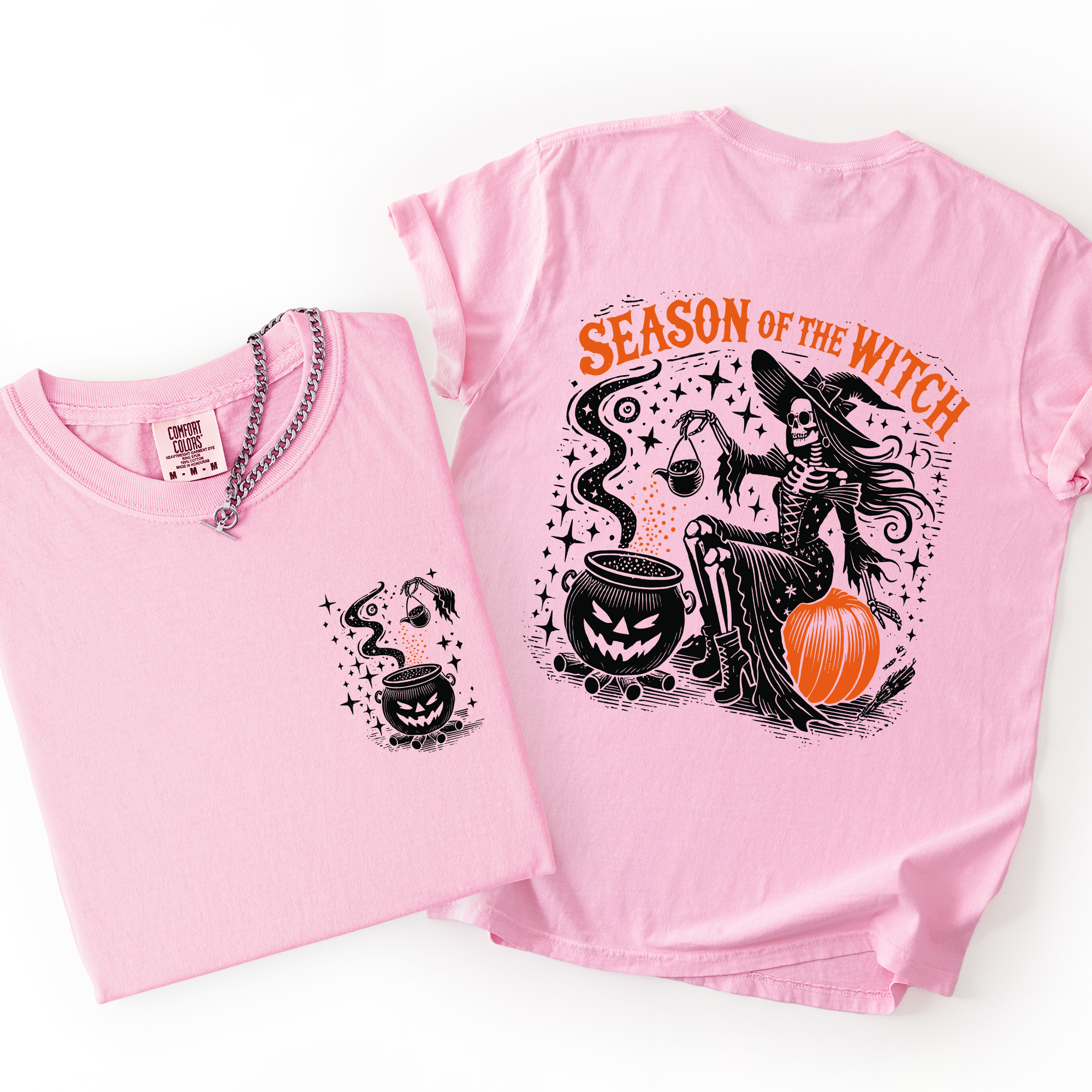 Season Of The Witch Halloween Front And Back Spooky Witching Hour Design For Halloween Season Comfort Colors Tee