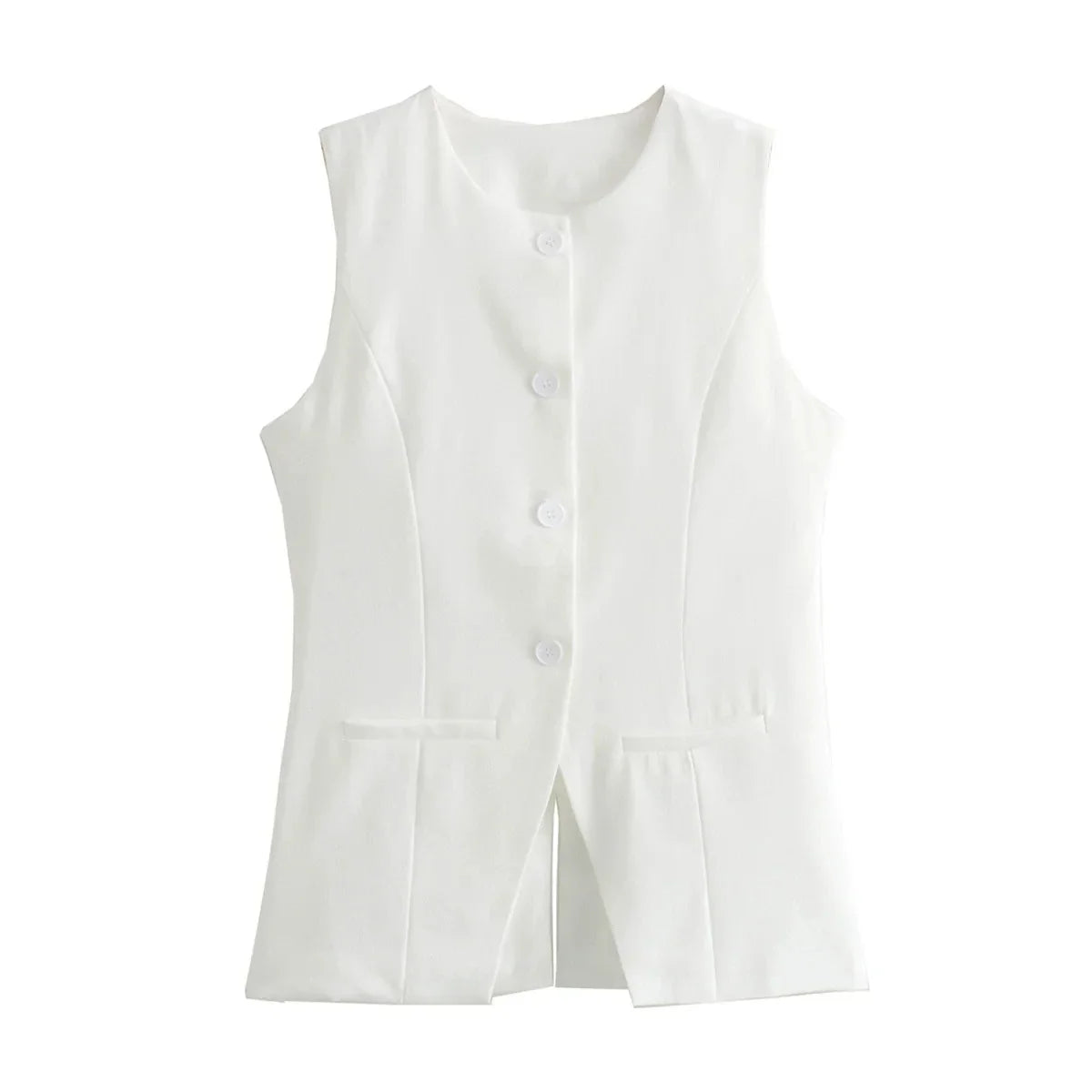 HXAO Woman Vest Outerwears Sleeveless Long Vests For Women Office Casual Women's Suit Vest Autumn Button Black White Vest