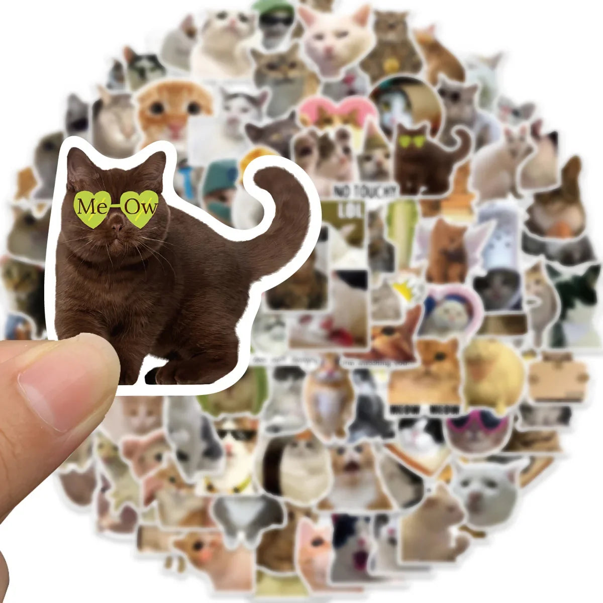 100/200Pcs Funny Kawaii Cat Stickers Animal Dog Laptop Scrapbook Decoration Decals Stationery Waterproof Graffiti Sticker Kids