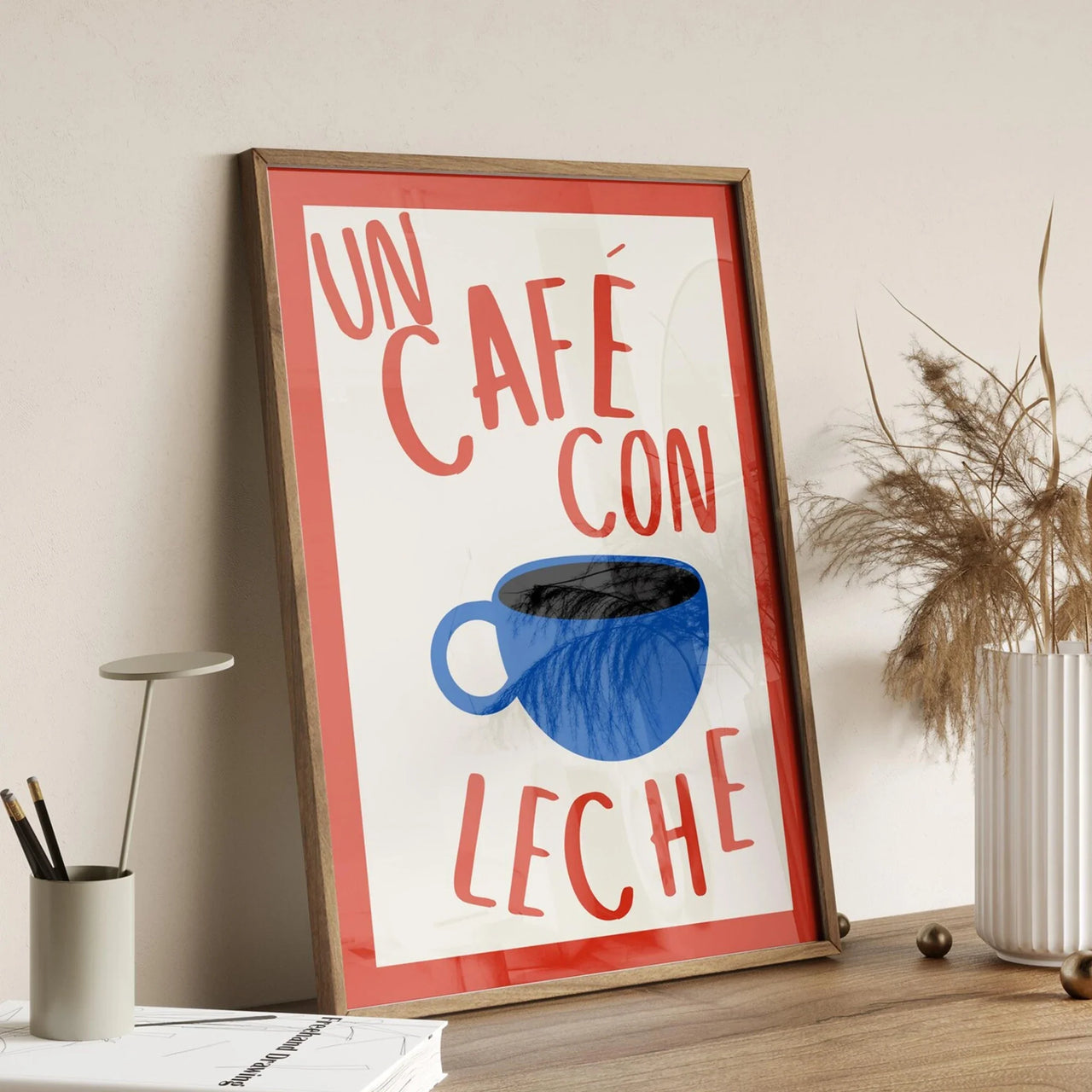 Cafe Con Leche Spanish Kitchen Coffee Lovers Wall Art Print Canvas Painting Poster Picture For Living Room,Bedroom Home Decor