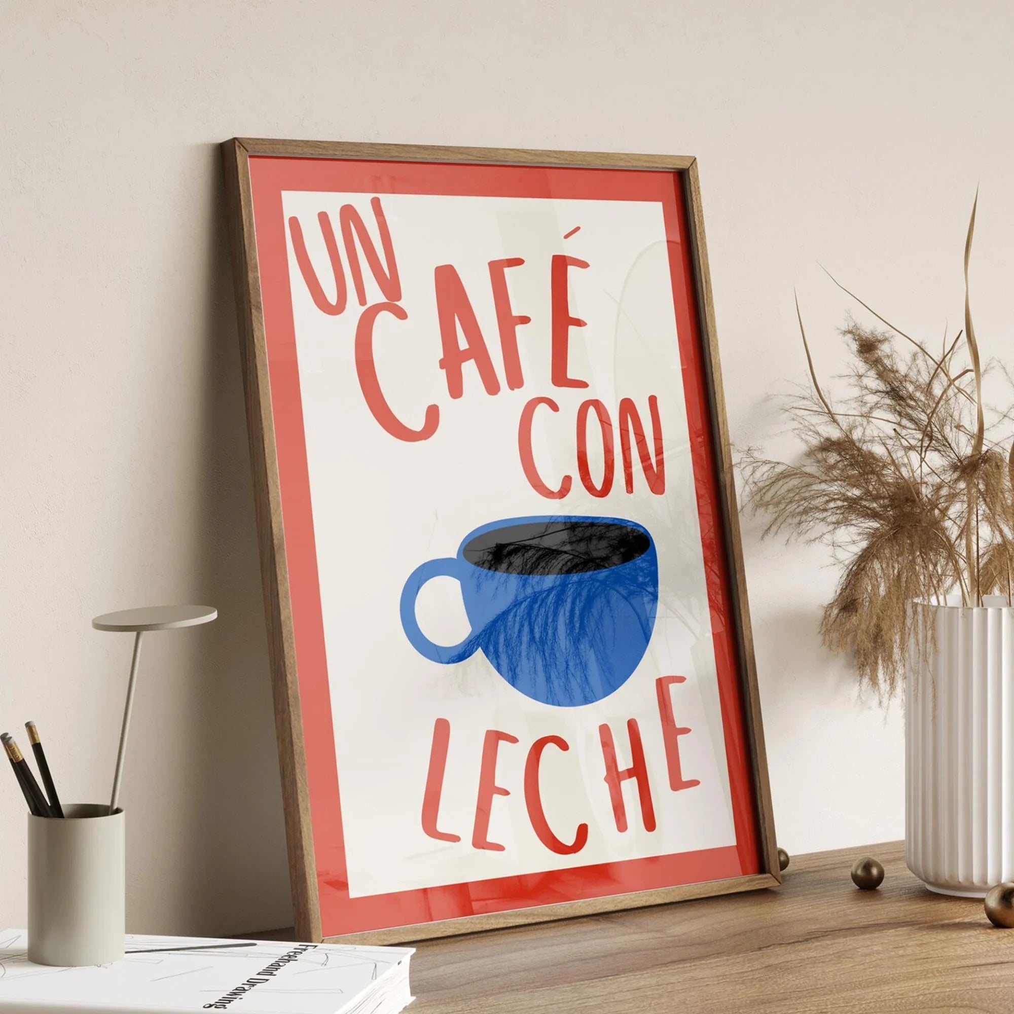 Cafe Con Leche Spanish Kitchen Coffee Lovers Wall Art Print Canvas Painting Poster Picture For Living Room,Bedroom Home Decor