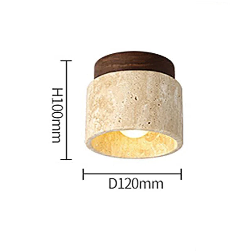 Japanese Wabi Sabi Yellow Marble Hotel Lobby Corridor Ceiling Light Creative Cream Style Restaurant Room Balcony Decorative Lamp