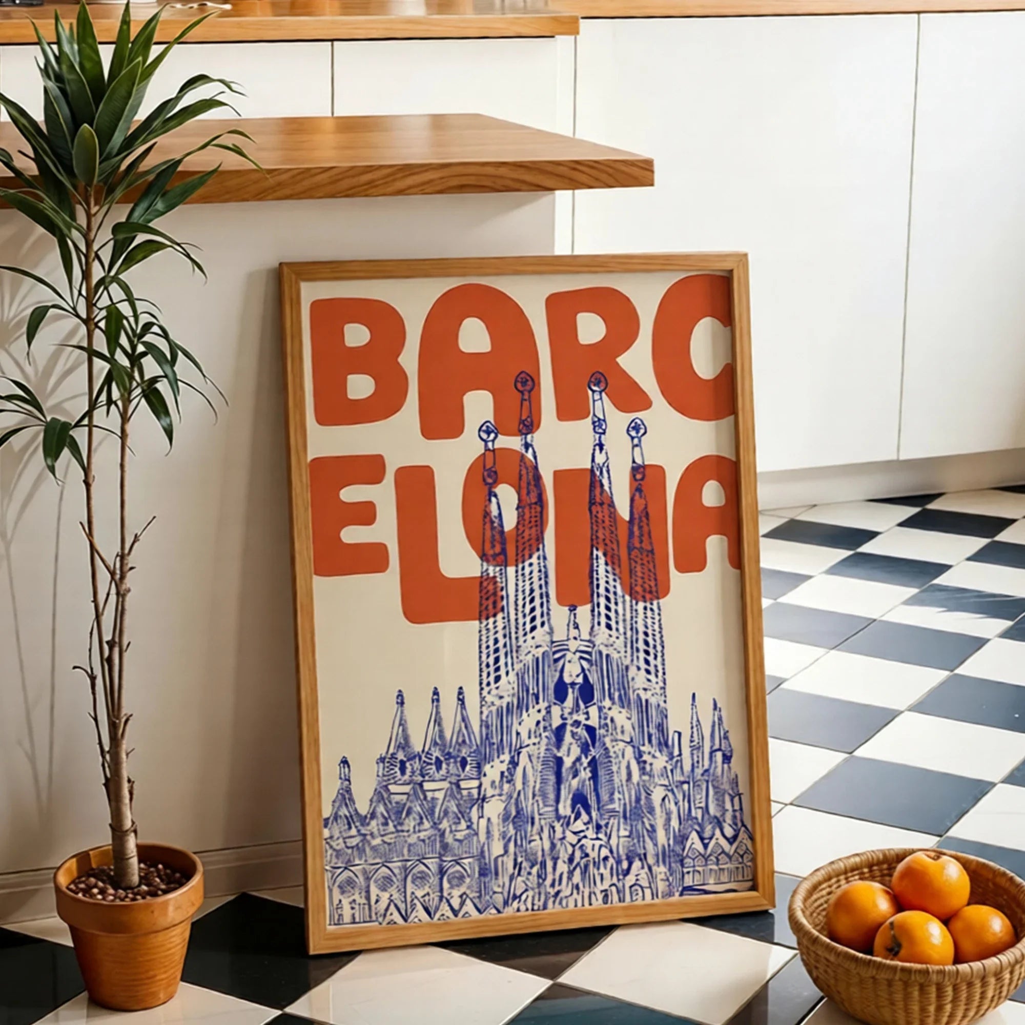 Barcelona Travel Poster Spain Wall Art Print Canvas Painting Poster Picture For Living Room,Bedroom Dining Room Home Decor