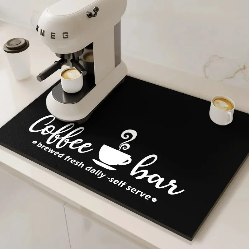 VIKAMA Coffee Machine Absorbent Mat Water and Oil Absorbent Kitchen Dish Drainer Quick-Drying Absorbent Mat Dish Mat Home Decor