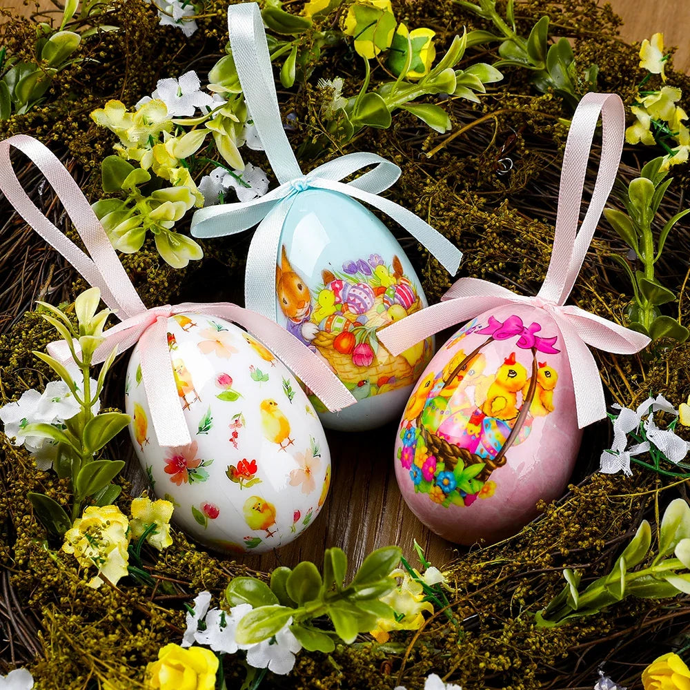 6 Pcs Easter Eggs Bunny Easter Decoration Basket 7 Cm Foam Eggs Home Decor Festoons Hen Party Room Deco Easter Decoration 2024