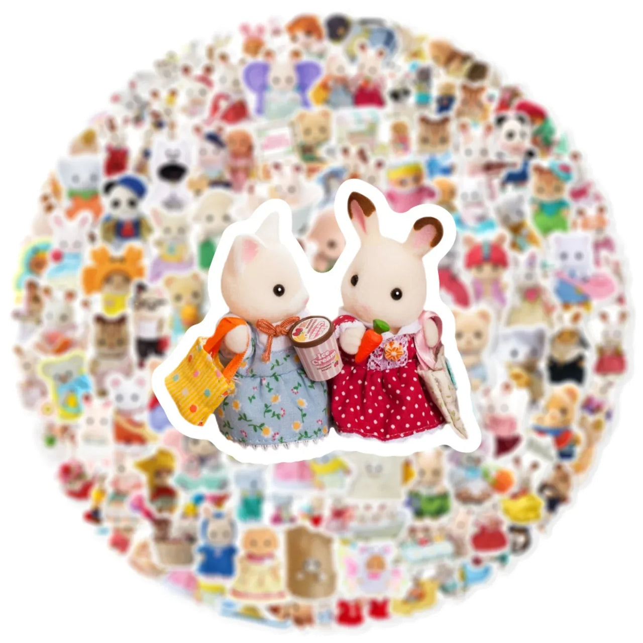 100PCS Calico Critters Stickers Laptop Scrapbook Decoration Graffiti Decals Skateboard Laptop Waterproof Sticker Toys Decor