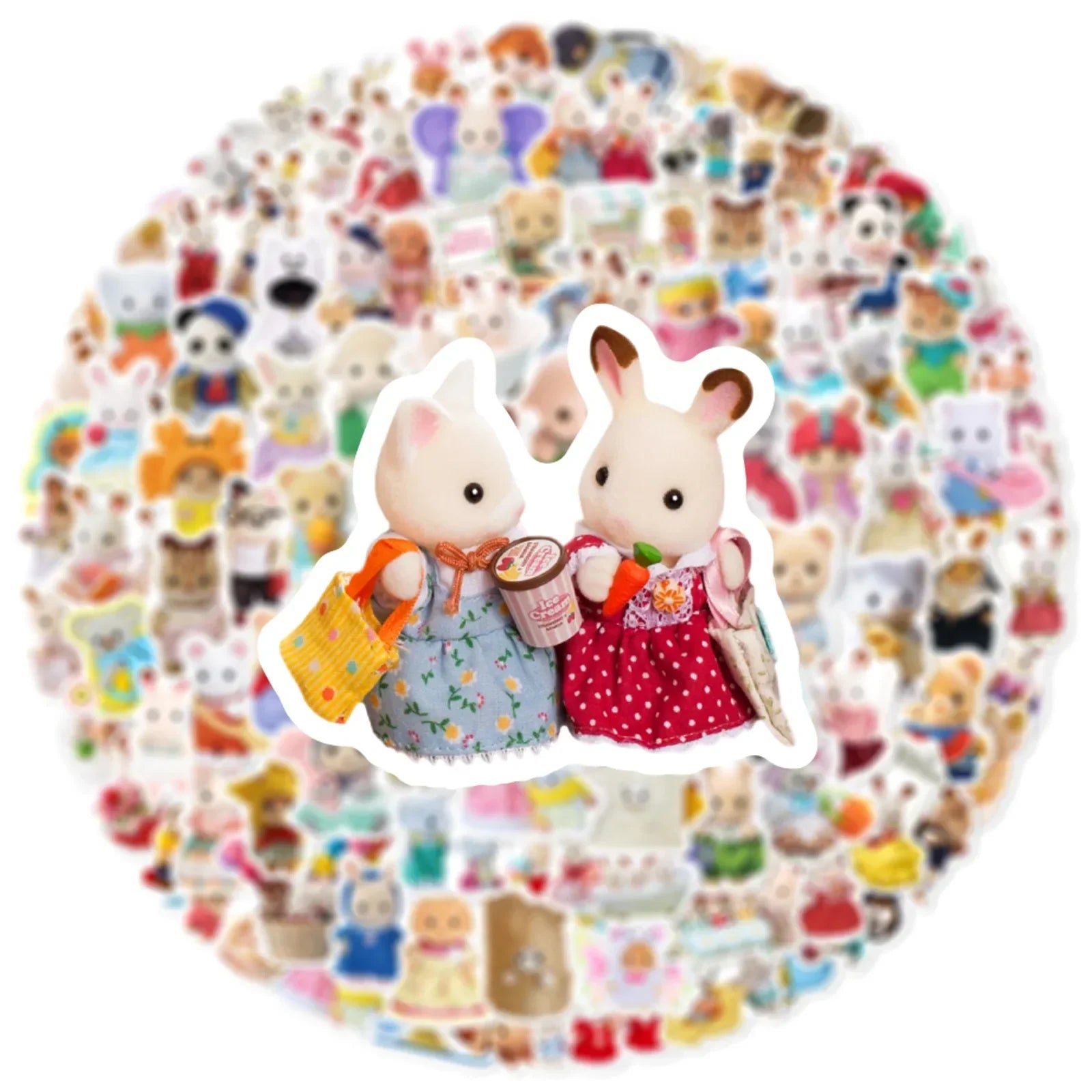 100PCS Calico Critters Stickers Laptop Scrapbook Decoration Graffiti Decals Skateboard Laptop Waterproof Sticker Toys Decor