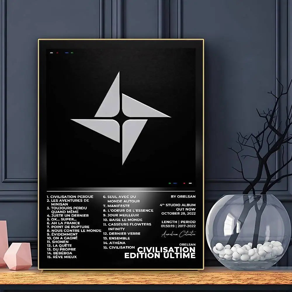 Rapper Orelsan Poster Sticky Wall Art Printing Waterproof Home Living Bed Room Bar Aesthetic Decor