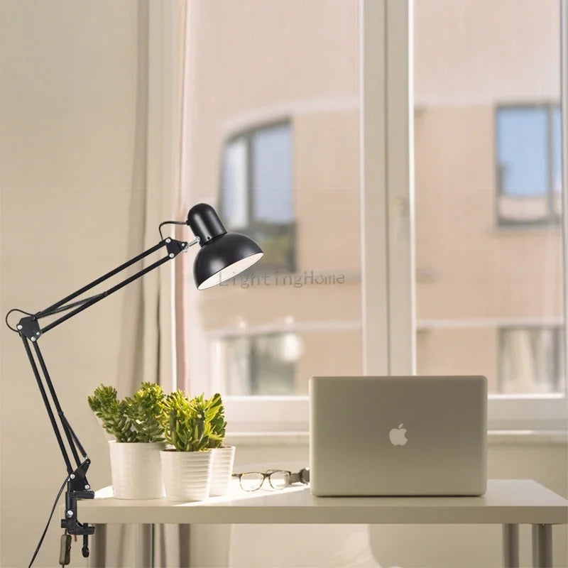 LED Eye Protection Table Lamp Long Arm Folding Clip Lamp Learning Nail Art Embroidery Shooting Work Fill Light Desk Lamp