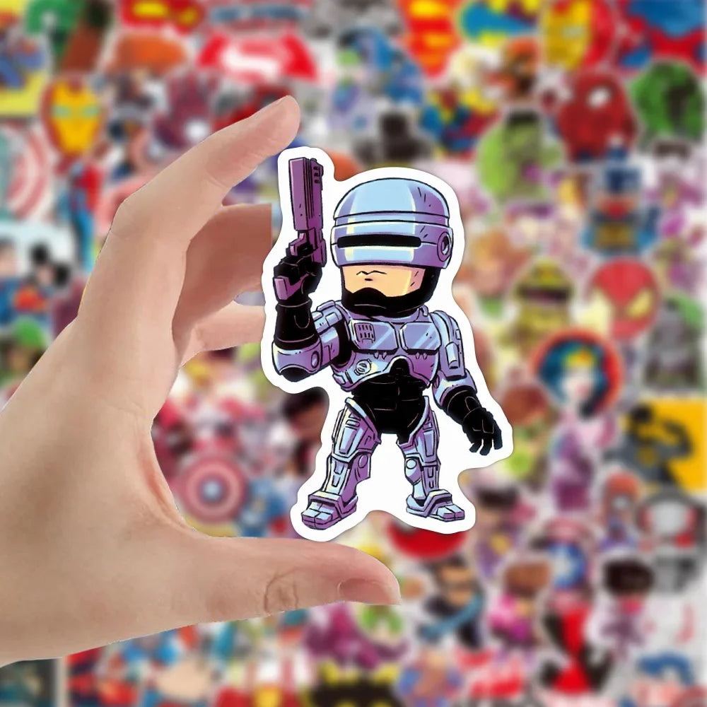 50/100PCS Marvel The Avengers Anime Cartoon Stickers DIY Laptop Skateboard Phone Bike Car Waterproof Sticker Decals