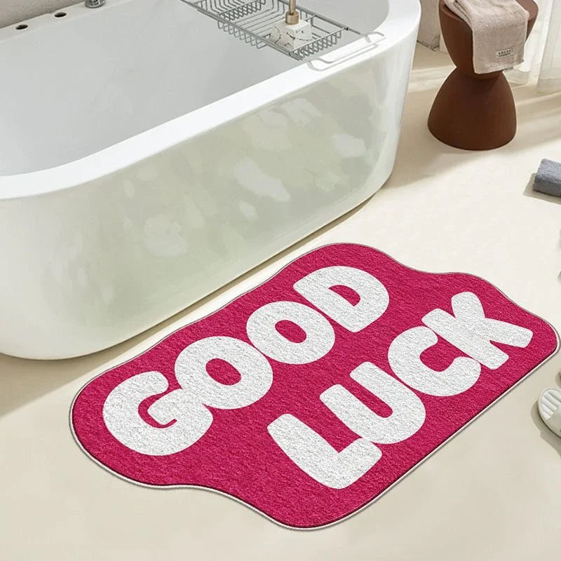 VIKAMAins English Dopamine Imitation Cashmere Carpet Home Decoration Cooling Washable Entryway Carpet Bedroom Door Mat