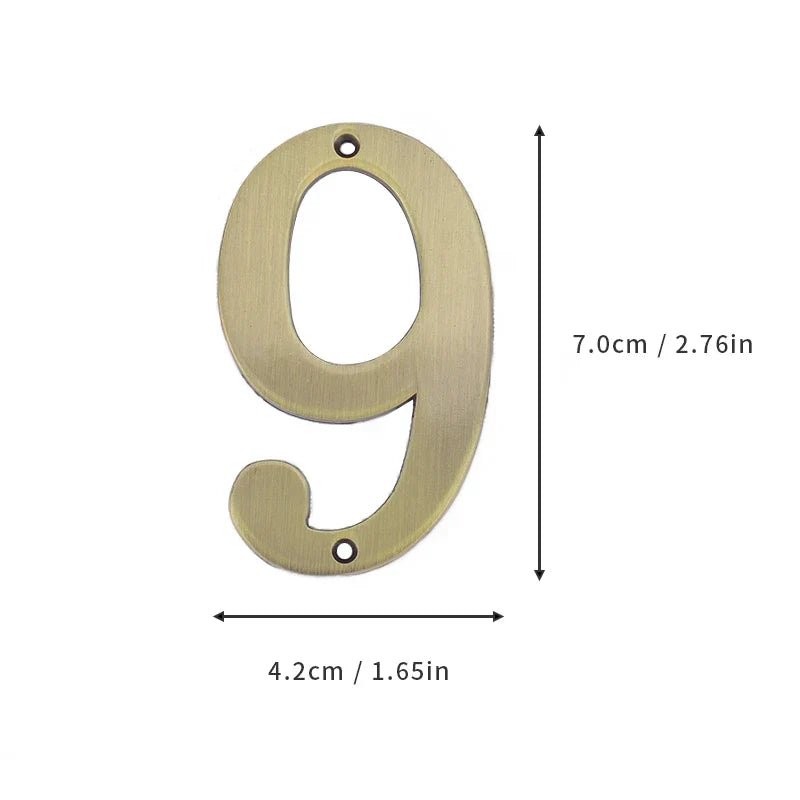 1Pcs 3Inch Metal House Numbers with M2 Screws Solid Zinc Alloy Mailbox Numbers 3D Address Numbers for Outside House Apartment