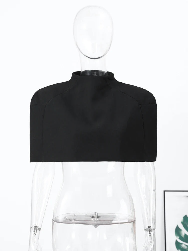 Cropped Women Blazer Zipper Sleeveless Stand Collar Solid Elegant Female Shrugs Top Fashion Casual Party Clothing New 2026
