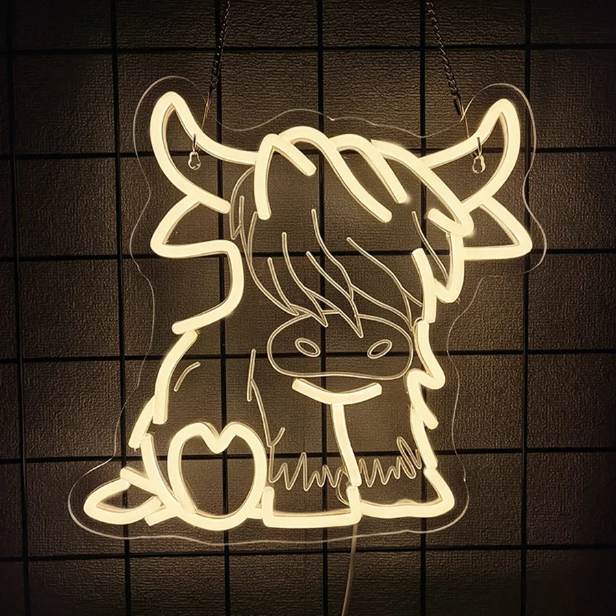 Neon Sign With Animal Theme, Led Animal Lamp For Wall Decor, Usb Powered, Wall Lamp For Bedroom, Club, Office And Game Room.