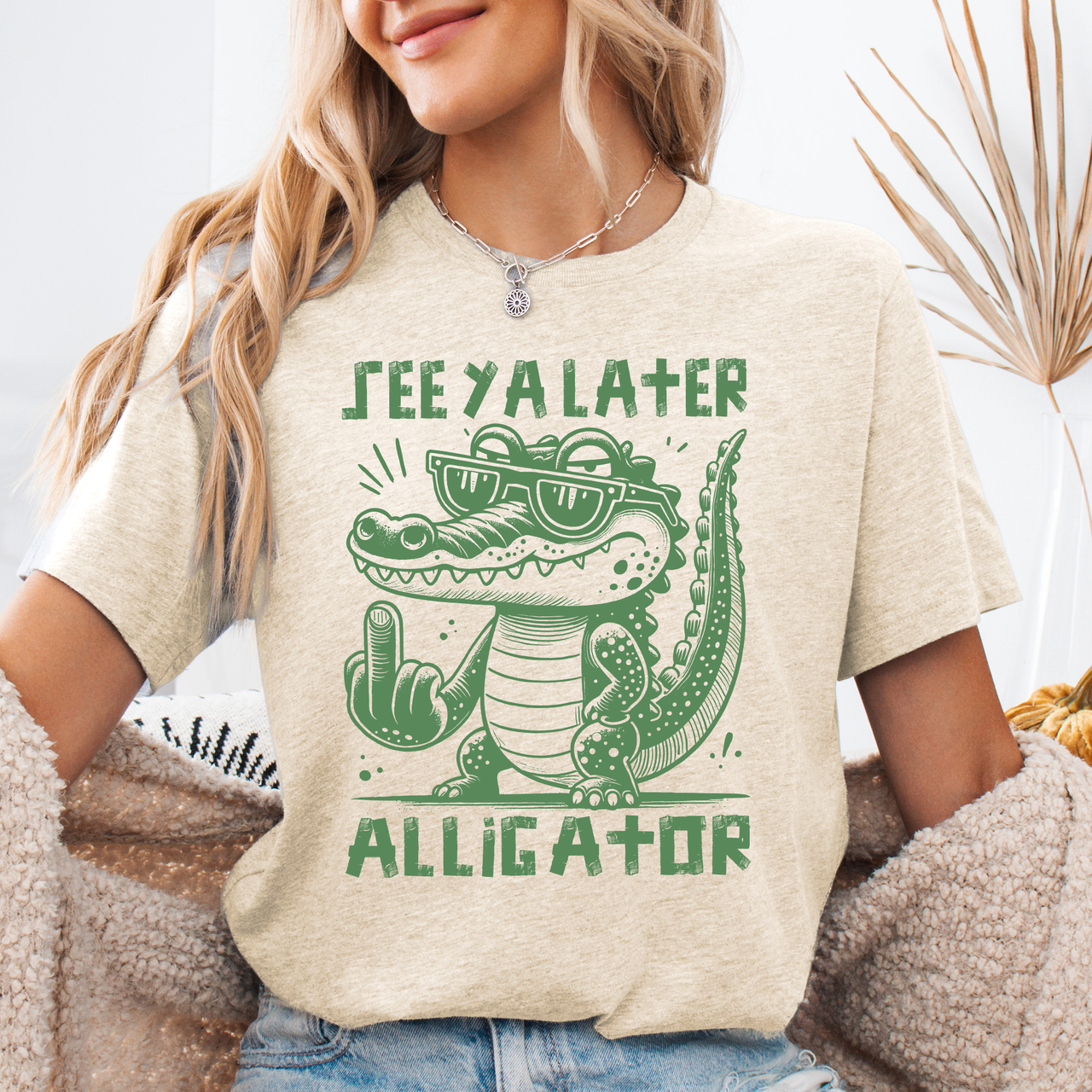 See You Later, Alligator Crude Middle Finger Bold Edgy Provocative Statement Graphic Tee
