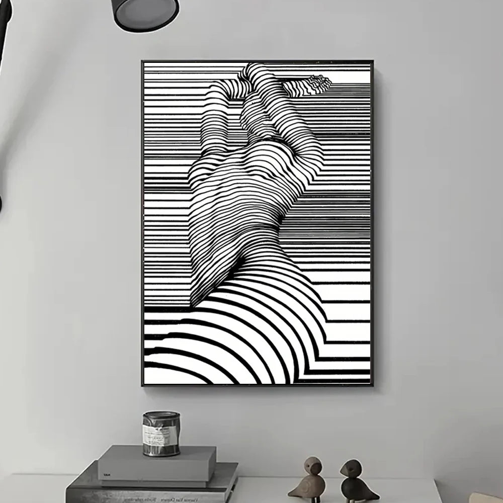 Modern Abstract Wall Art Black and White Nude Woman Picture HD Canvas Printed Poster Home Living Room Hallway Decoration