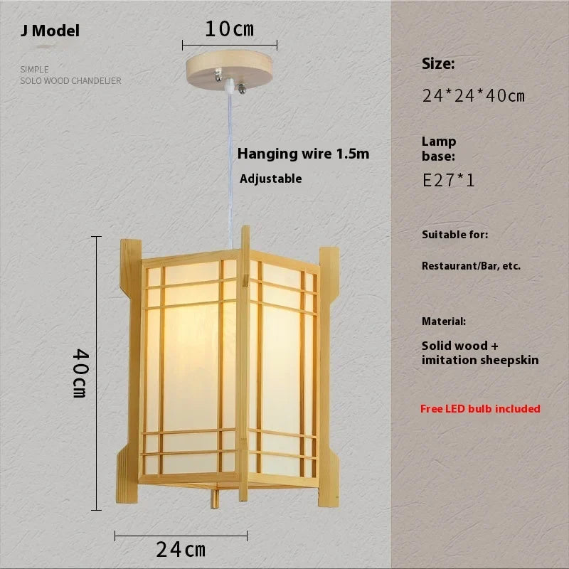 Solid Wooden Pendant Light For Livingroom Dining Room Kitchen Homestay Japan Style Suspension Hanging Lamp Art Decoration E27