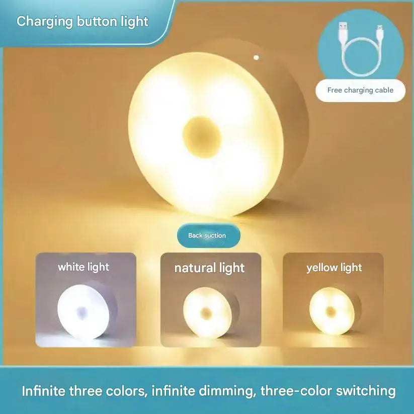 New dormitory night light bedside light learning desk lamp eye protection charging energy-saving button magnetic student light w