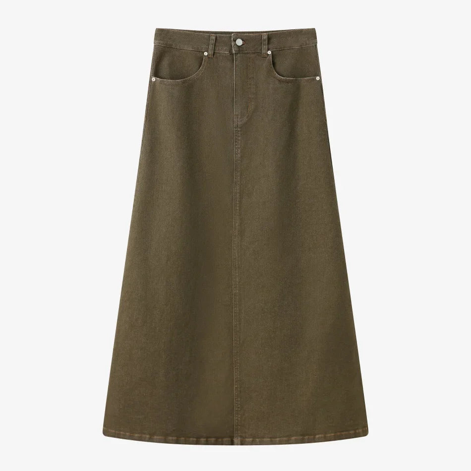 AS SS26  stretch denim skirt fashion lady wear elastic fabric ( waist expands about 2-3cm)