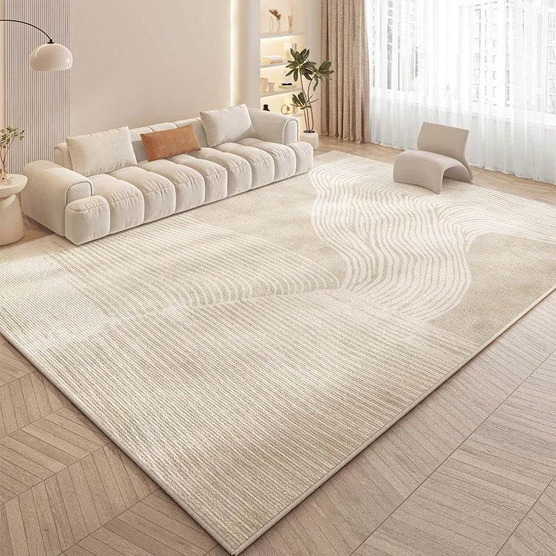VIKAMA Minimalist Cream-Style Carpet For Large-Scale Living Room Floor Mat, Sofa, Coffee Table And Blanket For Home Decoration