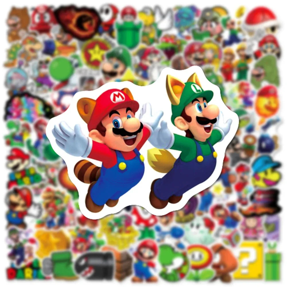 100/200/300Pcs Cartoon Super Mario Game Stickers Laptop Notebook Skateboard Fridge Phone Waterproof Decal Sticker Kids Toys