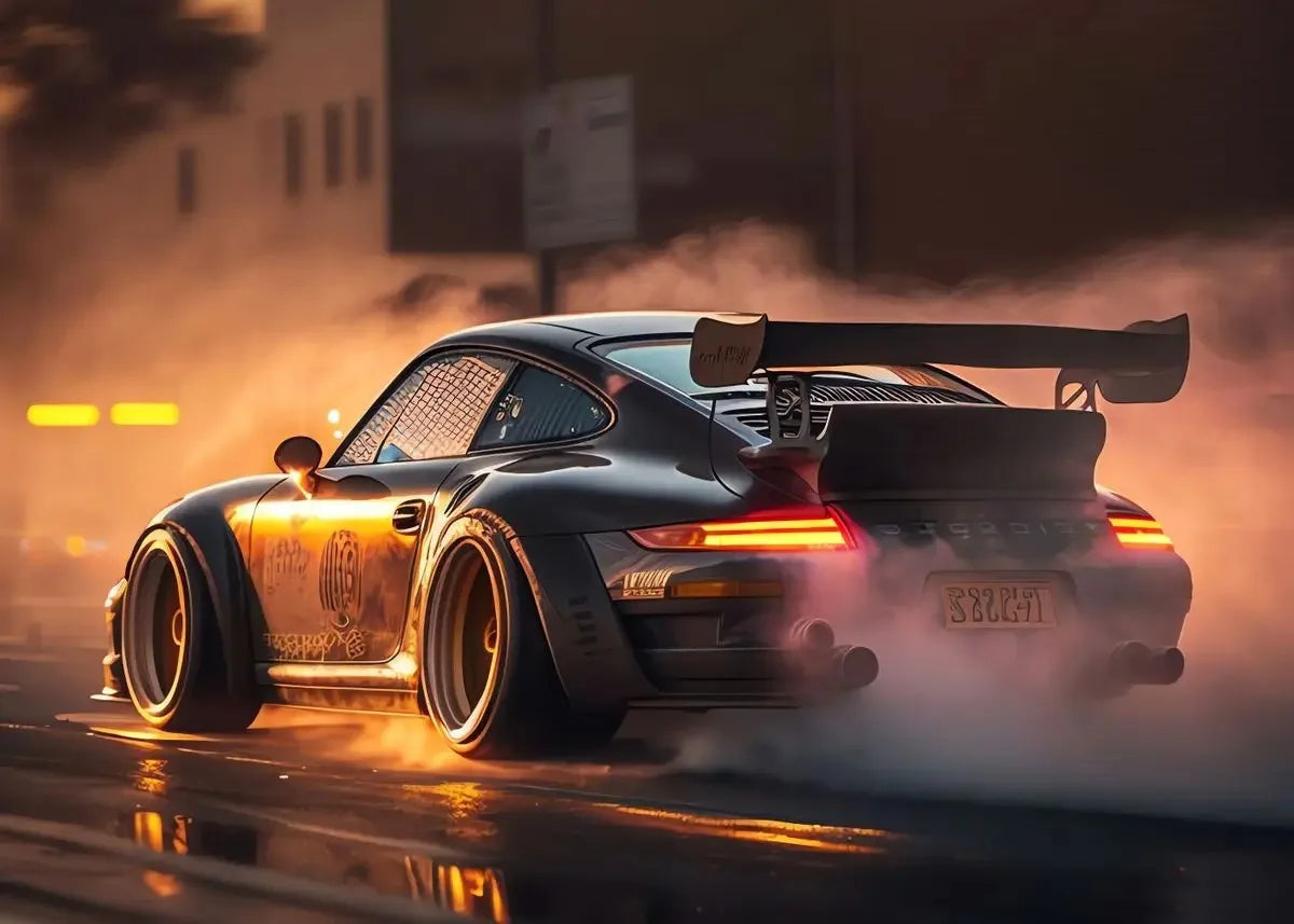 Trending Cars Retro Porsche 911 GT3 RS City Poster and Prints Canvas Painting Wall Art Pictures for Home Living Room Cuadros