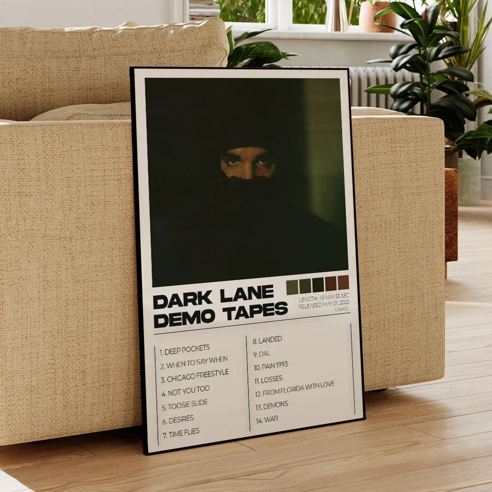 Modern Drake Albums Art Cover Songs Music Rap Rapper Wall Aluminum Frame Canvas Painting Posters For Living Room Home Decor