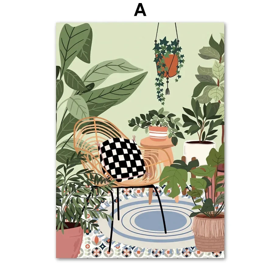 Tropical Plants Daisy Vase Pizza Coffee Cup Food Abstract Posters Prints Wall Art Canvas Pictures Boho Kitchen Living Room Decor