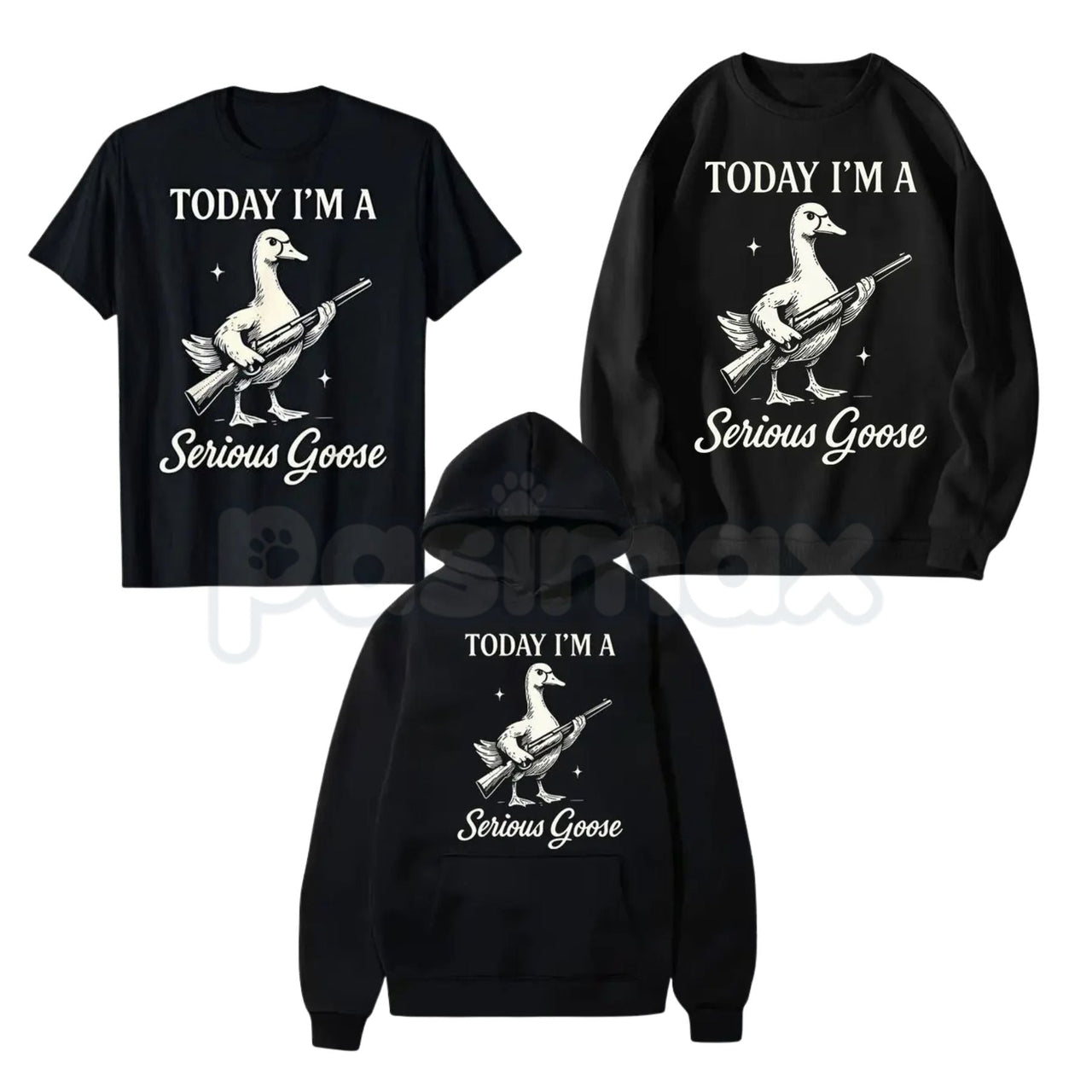Serious Goose Graphic Shirt – Quirky Animal Art Hoodie & Funny Slogan Streetwear Sweatshirt