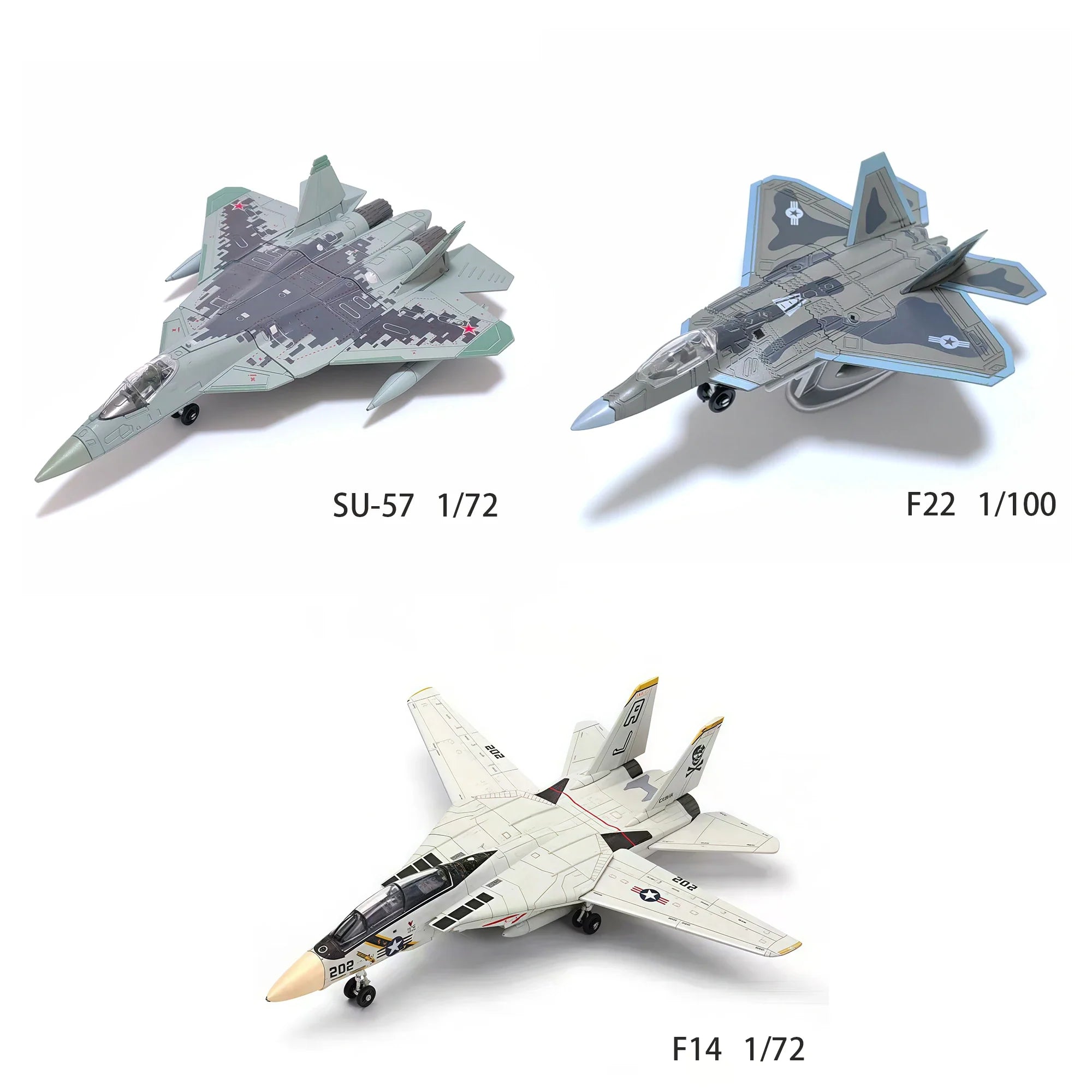 1/72 1/100 SU57 F22 F14 Scale Plastic Assembly Model airplane Home placement, collection and decoration Creative Gift