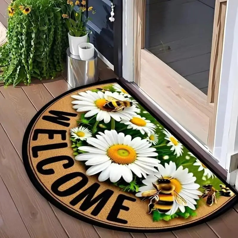 VIKAMA 1PC Retro Pattern Welcome Door Mat Indoor And Outdoor Carpet Home Decoration Bedroom And Kitchen Anti-Slip Floor Mat