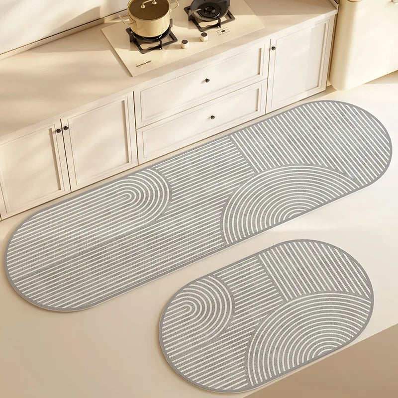 VIKAMA1/2PCS Japanese Simple Wind Diatom Mud Mat Absorbent Quick Drying Long Kitchen Mat Toilet Bathroom Non-Slip Foot Mat