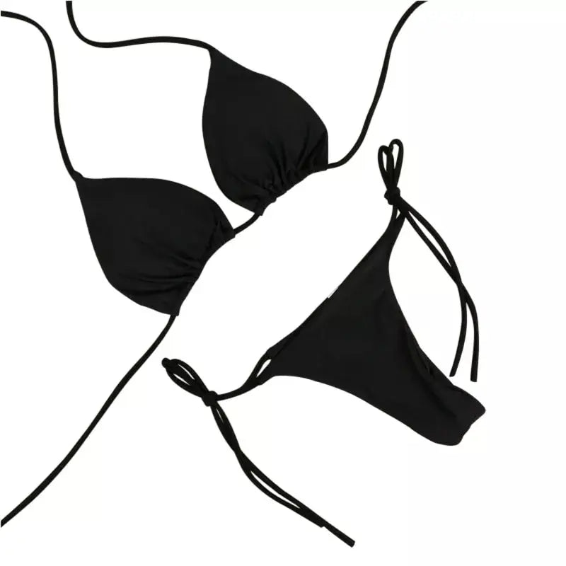 European and American Neck Strap Bikini Sexy Swimsuit WOMEN'S Split Strap Adjustable Multicolor SWIMSUIT SET