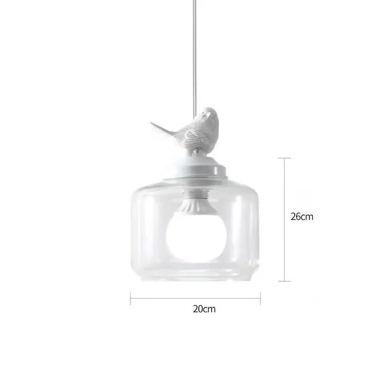 Birds Glass Pendant Lights For Dining Room Kitchen Bedroom Homestay Suspension Hanging Lamp E27 LED Christmas Gift Drop Shipping