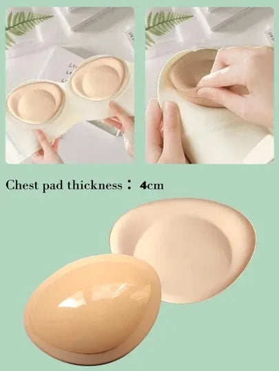 Self-Adhesive Bra Pads (2-Pack) – Thickened, Invisible, for Swimwear & Push-Up Bras